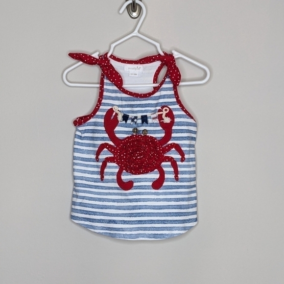 Mud Pie Crab Patriotic Tank Top Sleeveless 12-18m - Picture 1 of 6